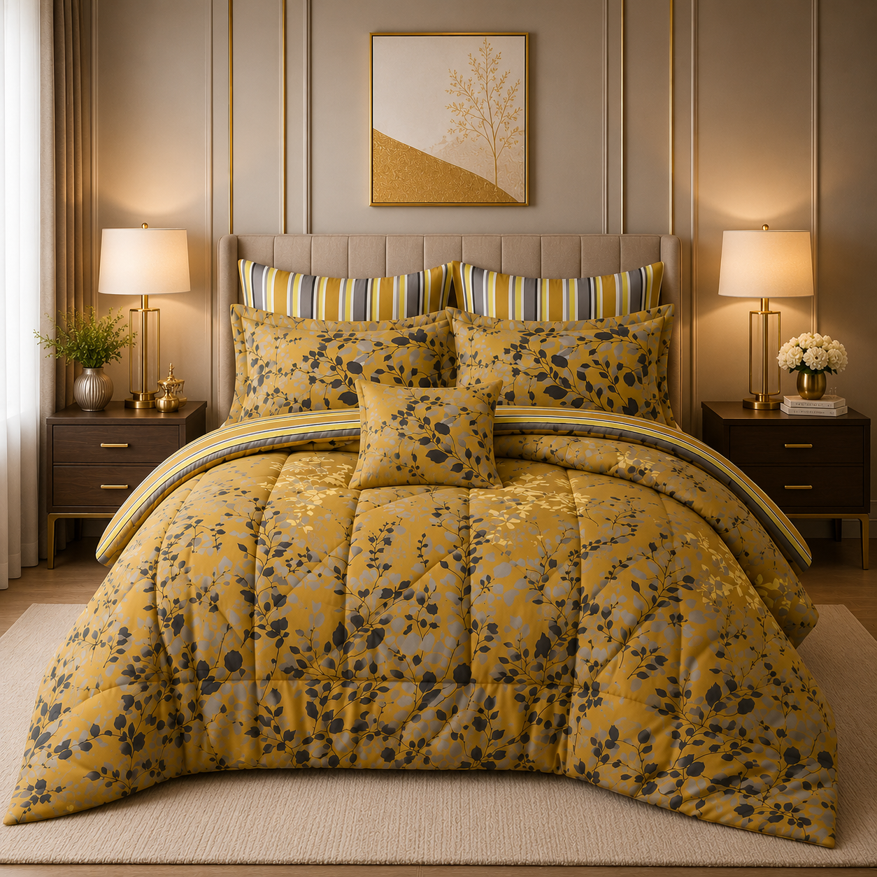 Premium Summer King Size Comforter Set - 7-Piece M7