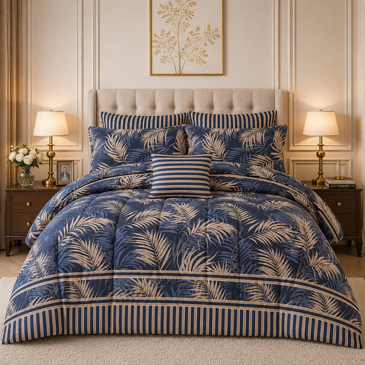 Premium Summer King Size Comforter Set - 7-Piece A30