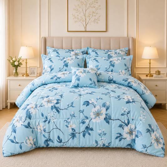 Premium Summer King Size Comforter Set - 7-Piece A19