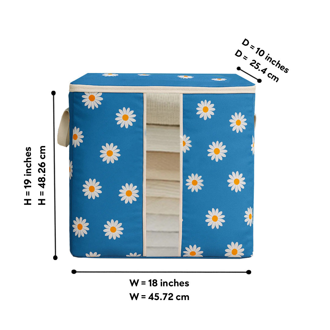 120 & 110 GSM Non Woven Storage Bag In Floral Print (Blue)