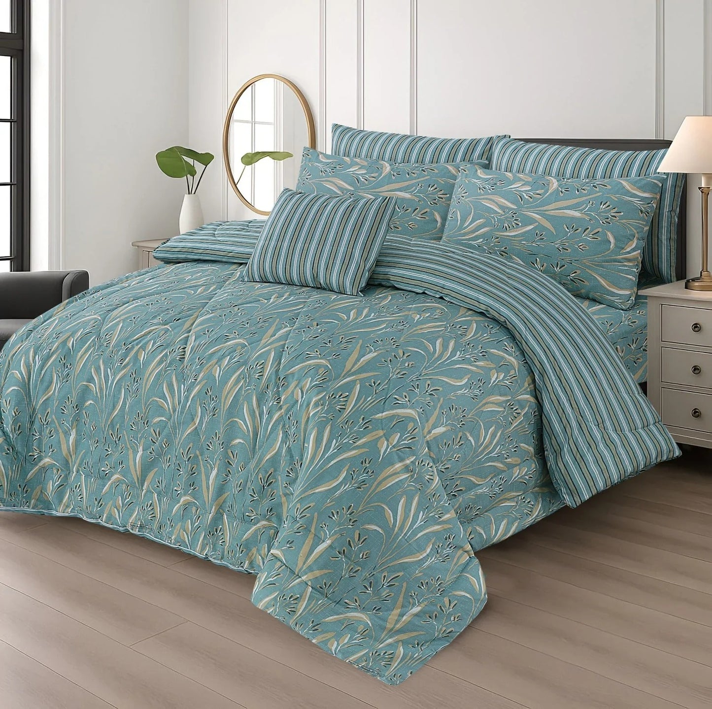 Premium Summer King Size Comforter Set - 7-Piece A31